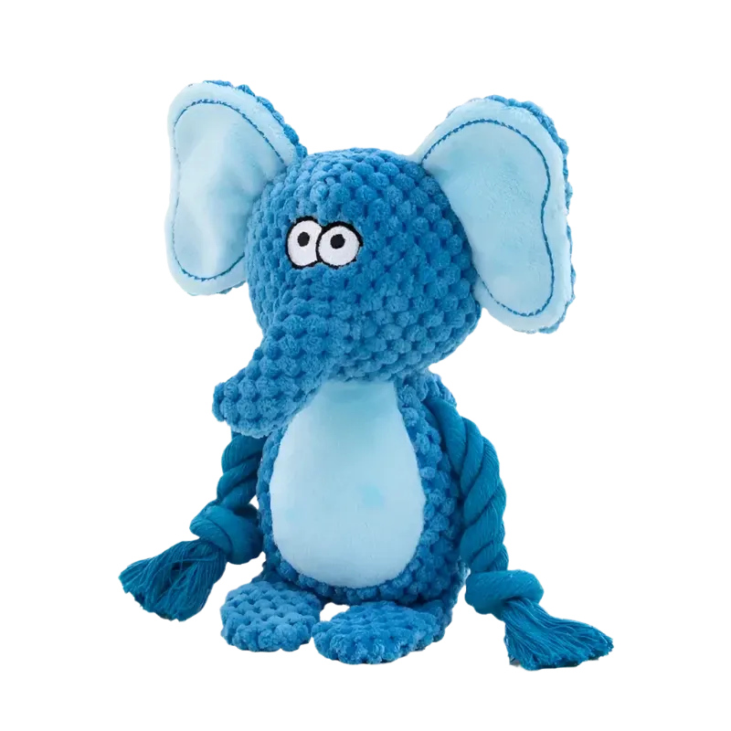 Super Strong Blue Elephant Plush Rope Toy