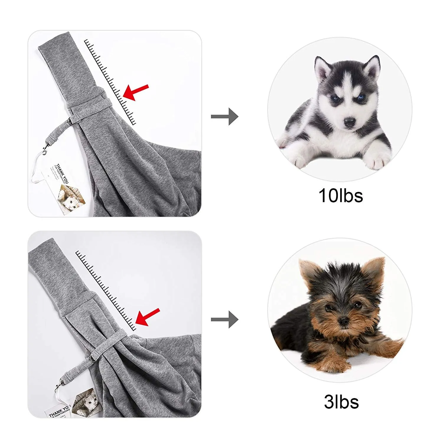 Tomkas Dog Carry Bag (Small) - Gray