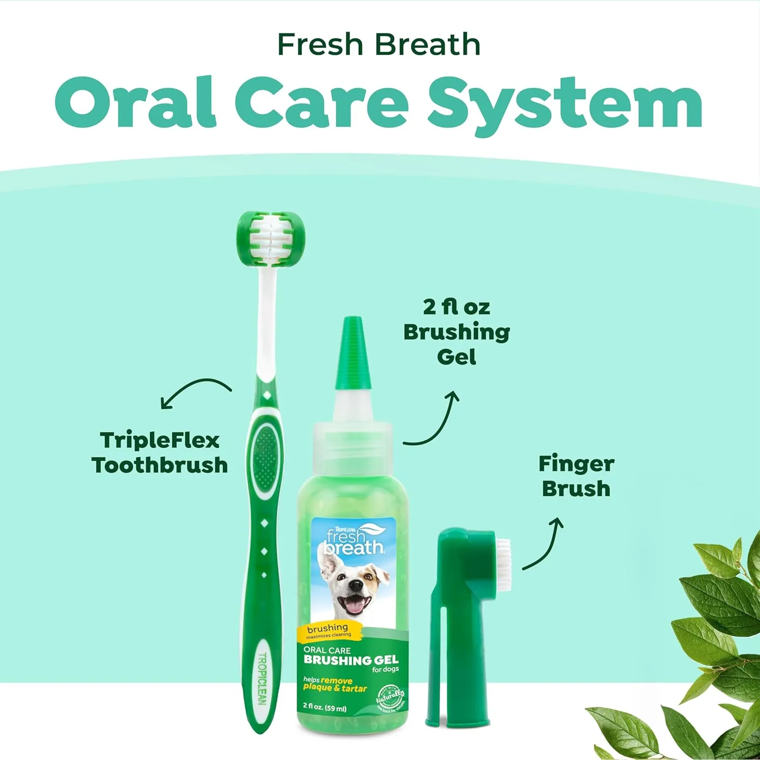 TropiClean Fresh Breath Dog Oral Care Kit