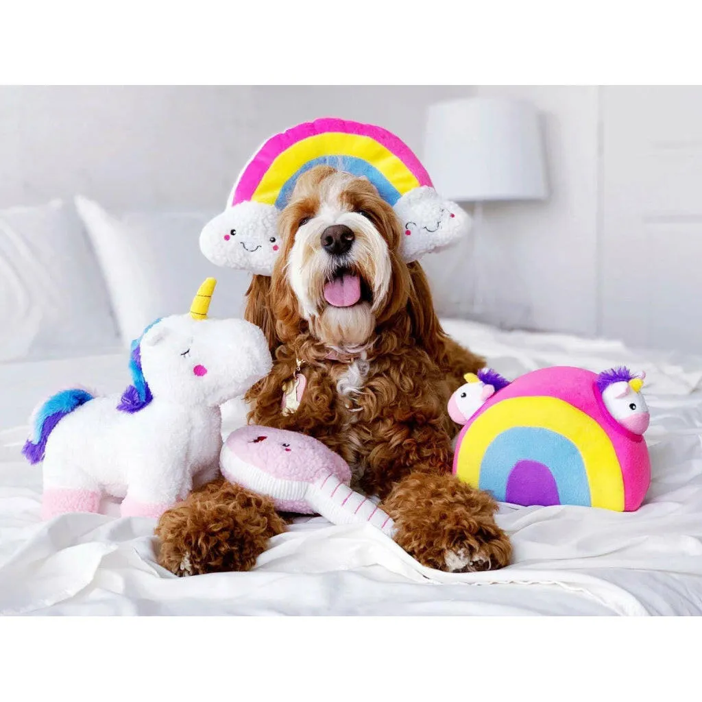 Zippy Paws Burrow Unicorns in Rainbow Interactive Squeaky Toy for Dogs