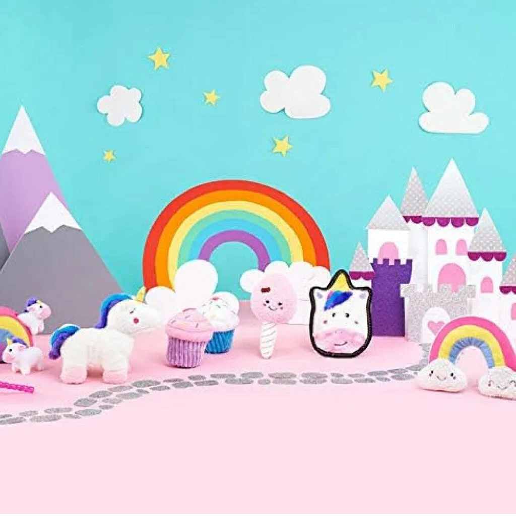 Zippy Paws Burrow Unicorns in Rainbow Interactive Squeaky Toy for Dogs