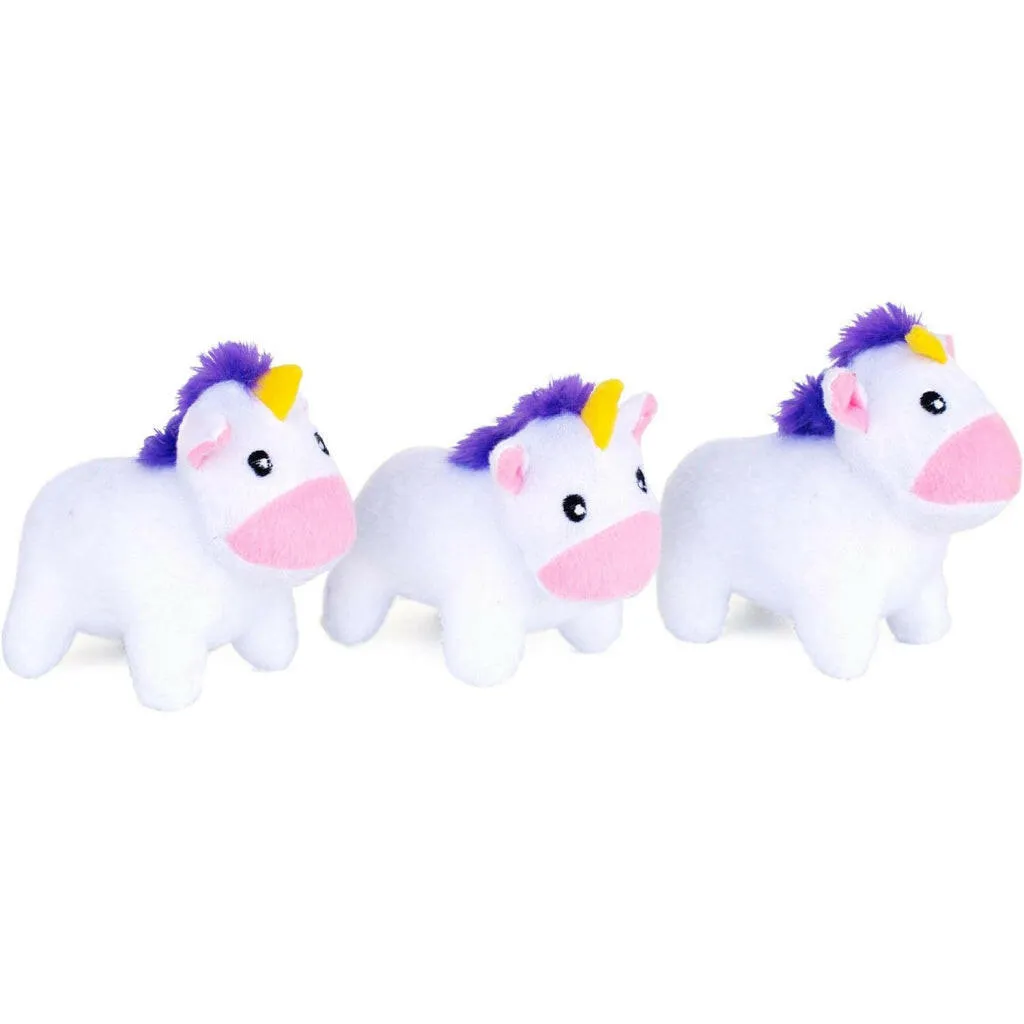 Zippy Paws Burrow Unicorns in Rainbow Interactive Squeaky Toy for Dogs