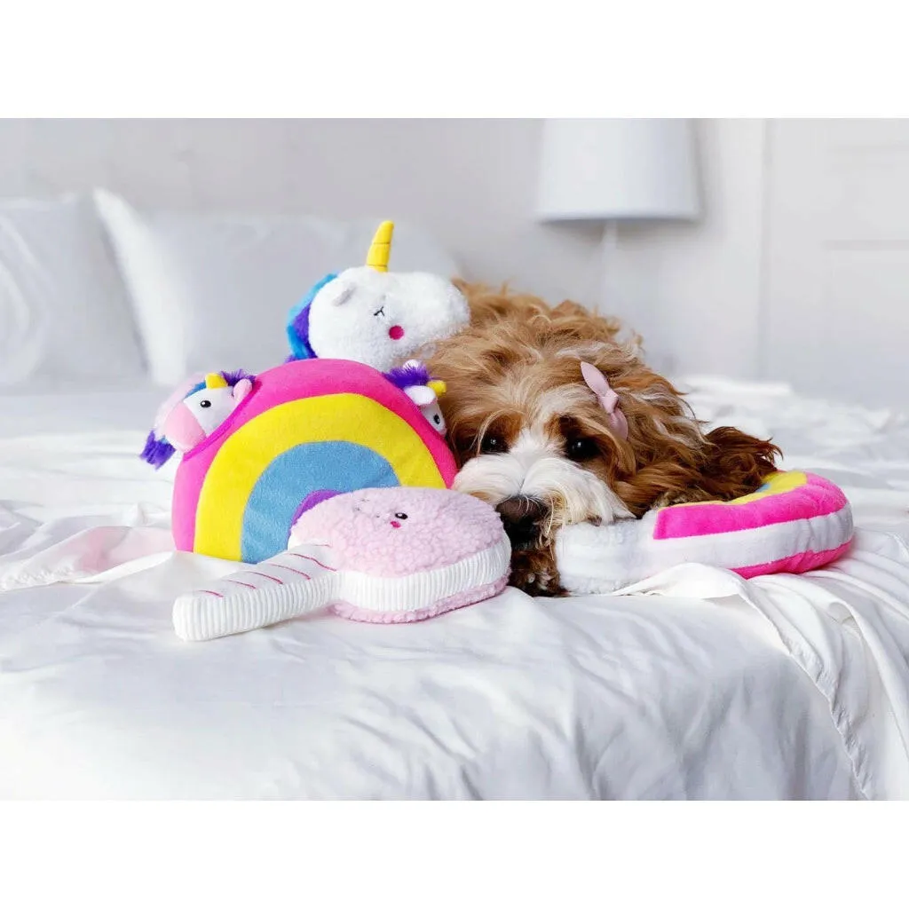Zippy Paws Burrow Unicorns in Rainbow Interactive Squeaky Toy for Dogs