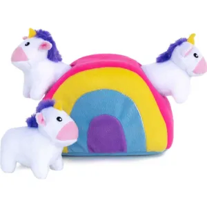 Zippy Paws Burrow Unicorns in Rainbow Interactive Squeaky Toy for Dogs